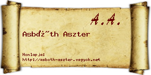 Asbóth Aszter névjegykártya